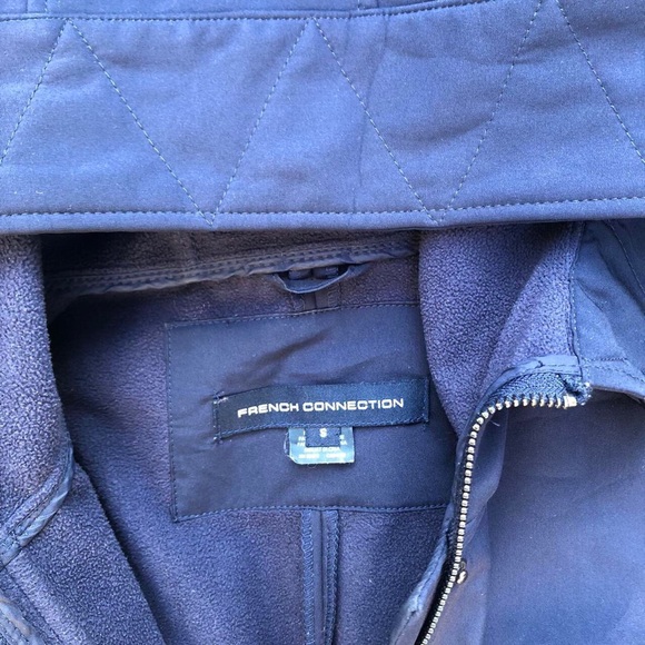 Navy rain jacket w/ fleece lining. Sz S. - Picture 2 of 4